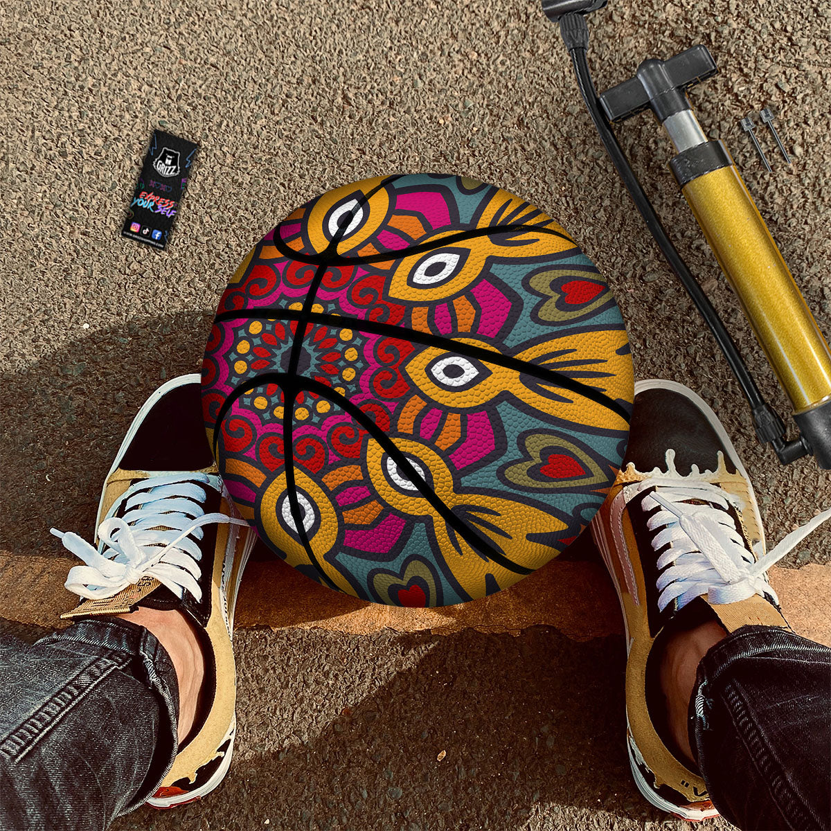 Mandala Bohemian Native Print Pattern Basketball