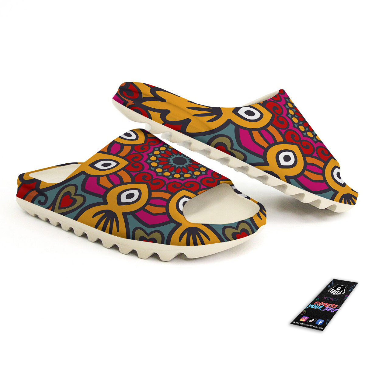Mandala Bohemian Native Print Pattern Sandals-grizzshop