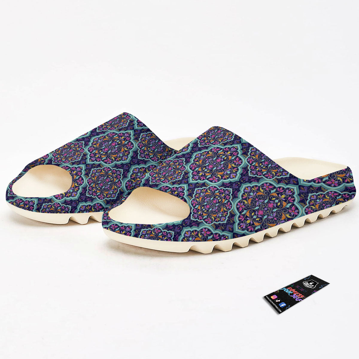 Mandala Bohemian Purple Print Pattern Sandals-grizzshop