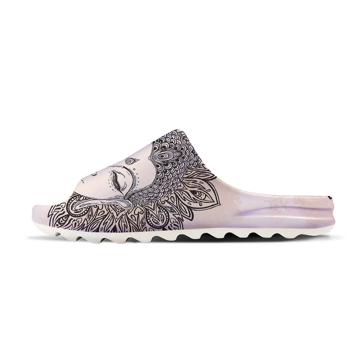 Mandala Buddha Beige Print Sandals-grizzshop