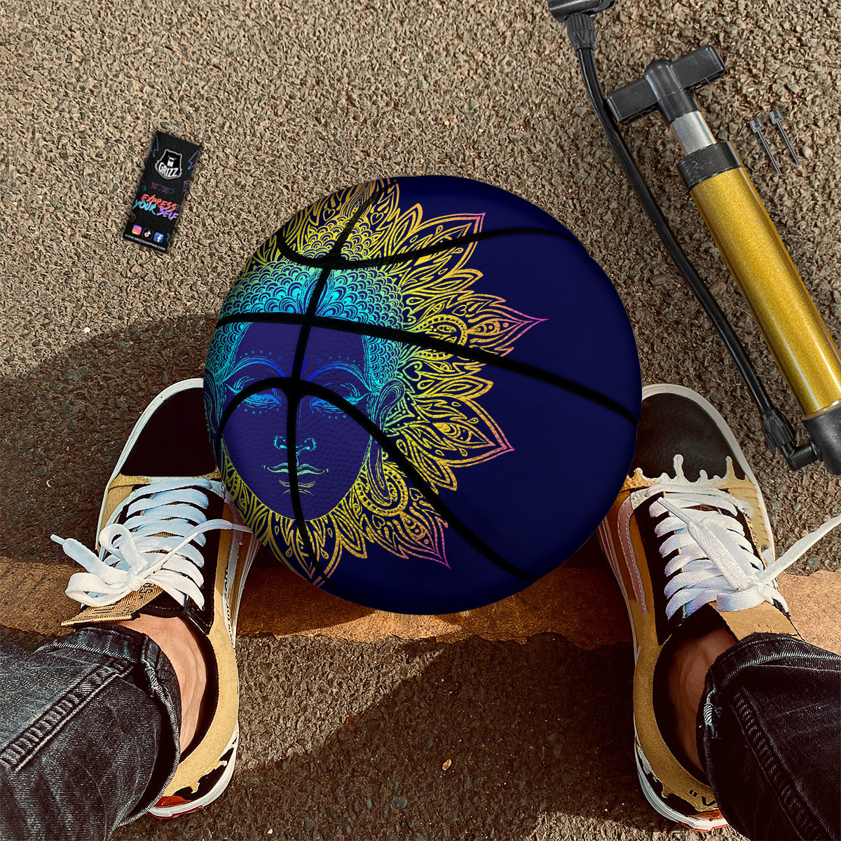 Mandala Buddha Colorful Print Basketball