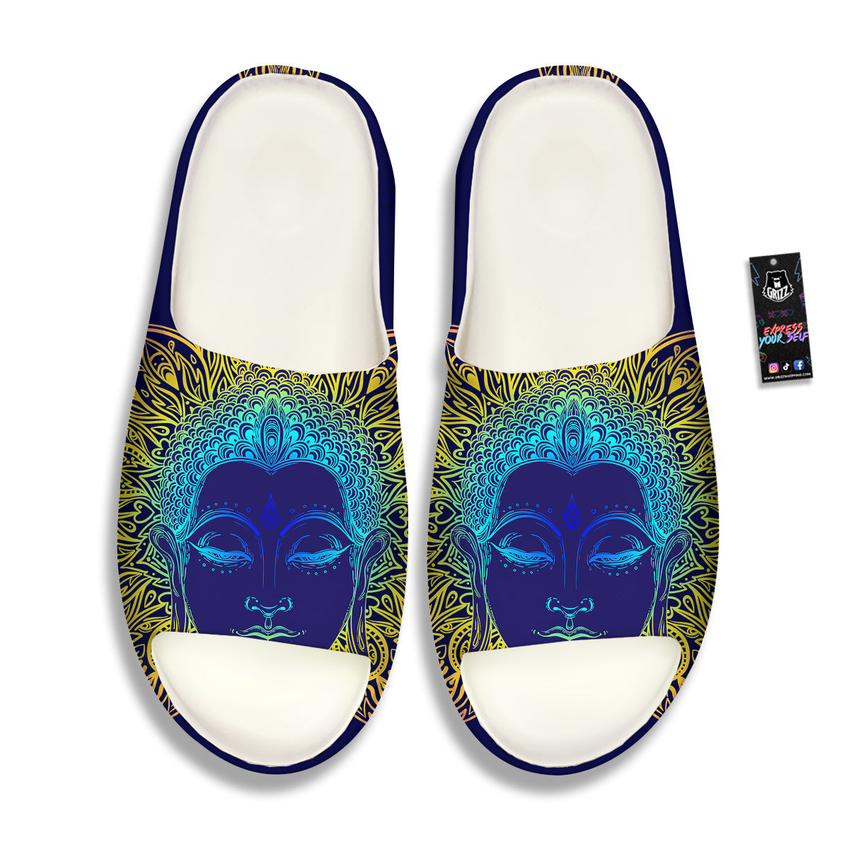 Mandala Buddha Colorful Print Sandals-grizzshop