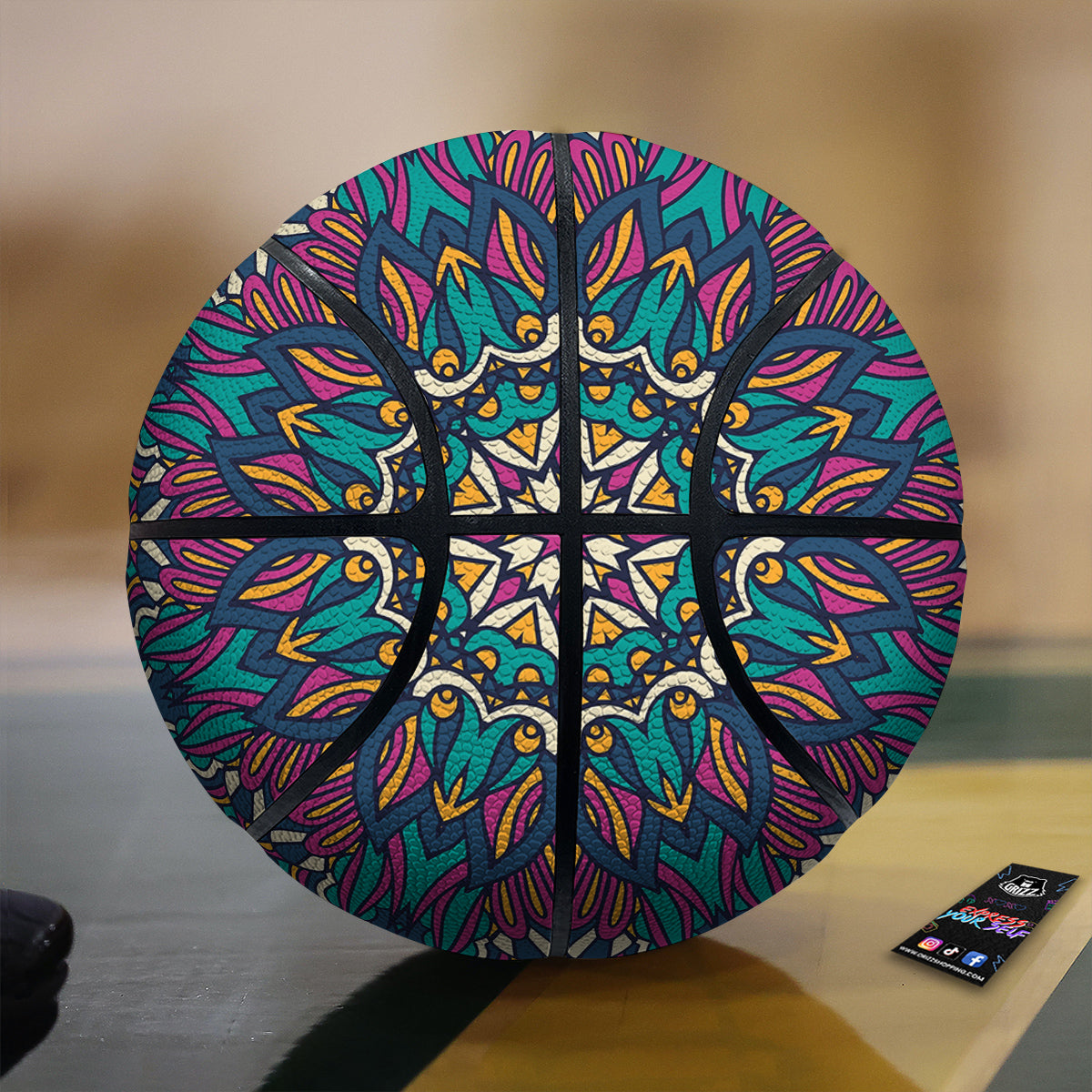 Mandala Coloful Print Basketball