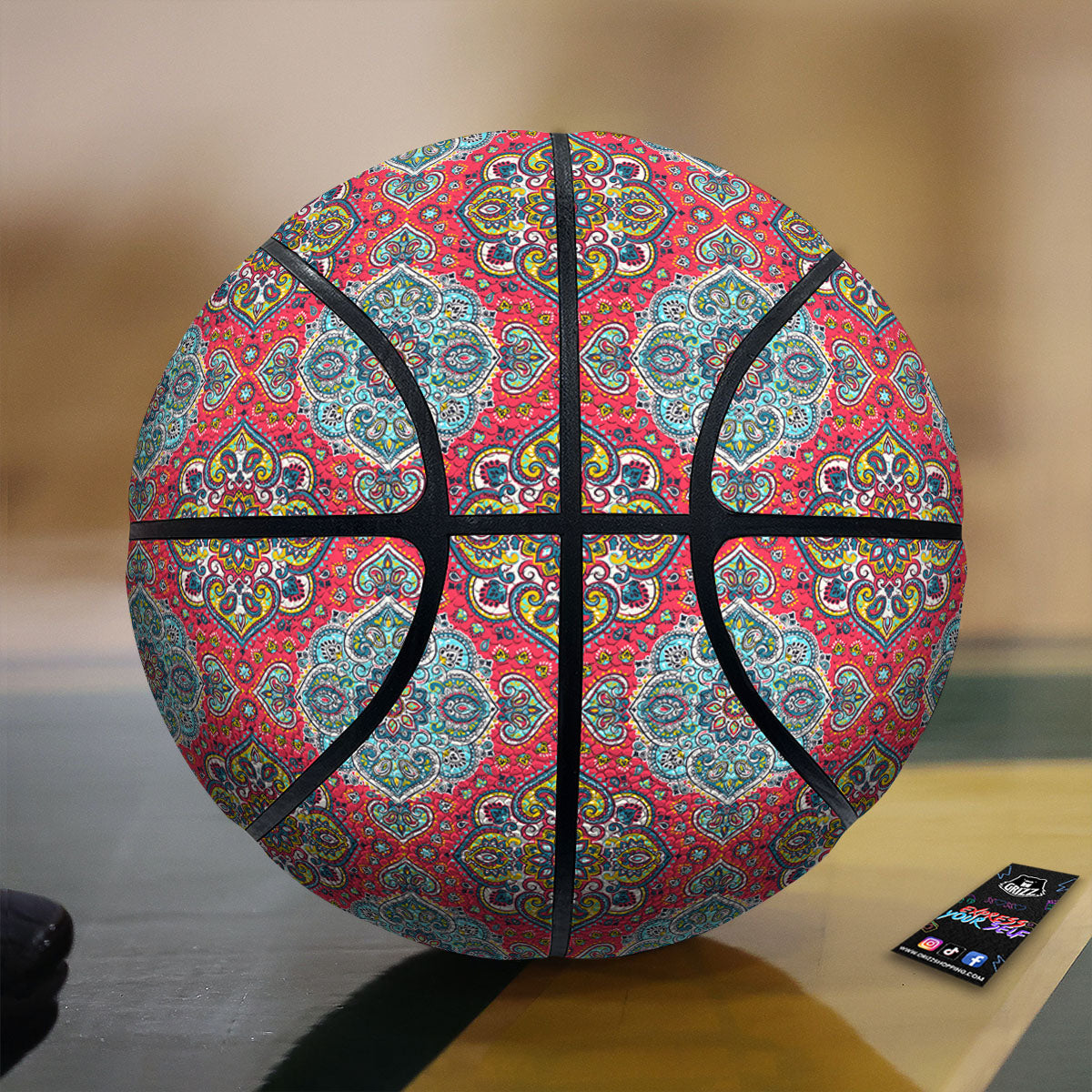 Orange Butterfly Monarch Print Pattern Basketball