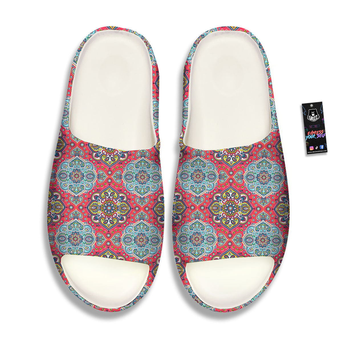 Mandala Floral Paisley Print Sandals-grizzshop