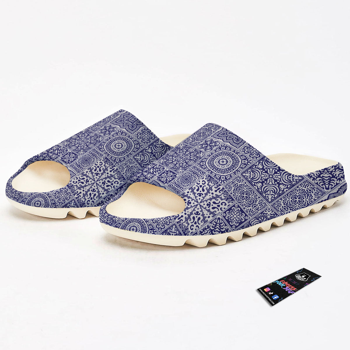 Mandala Patchwork Square Bohemian Print Pattern Sandals-grizzshop
