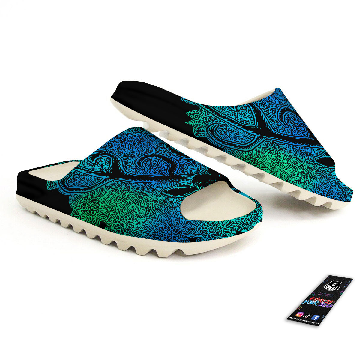 Mandala Spiritual Deer Print Sandals-grizzshop