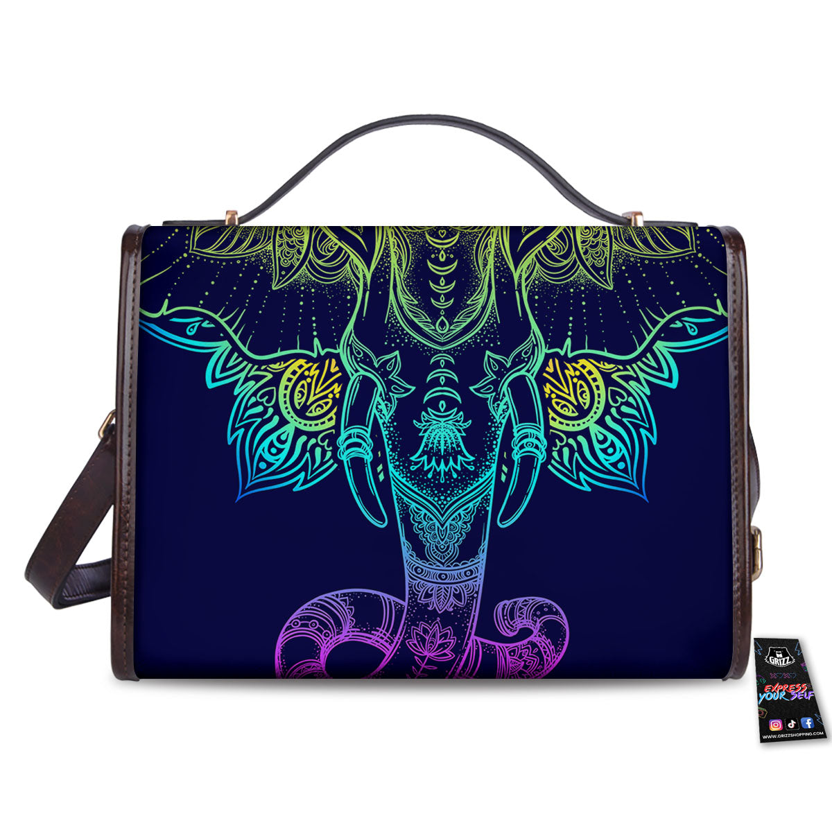 Mandala Spiritual Elephant Print Women's Satchel Bag