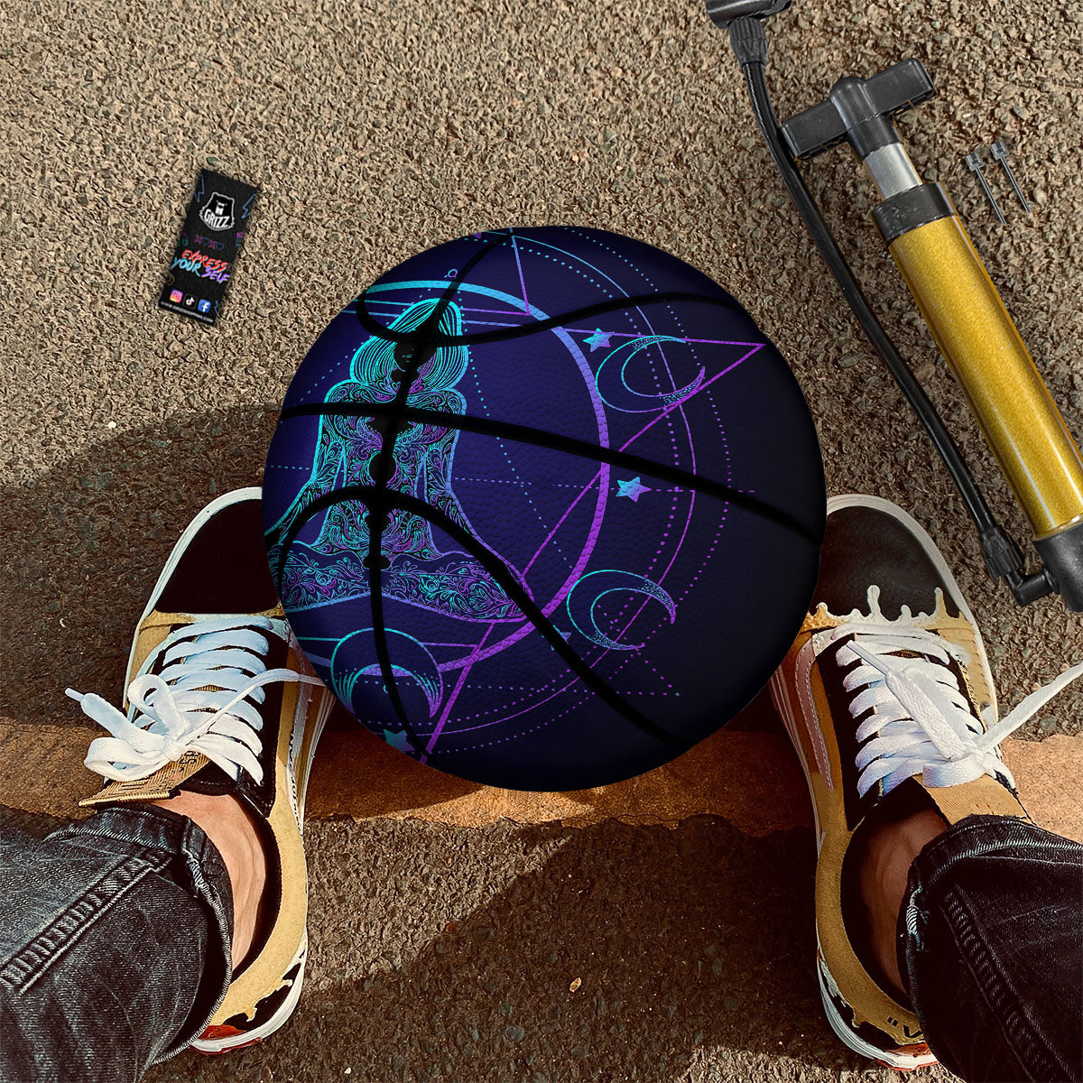Melt Acid Turquoise Print Basketball