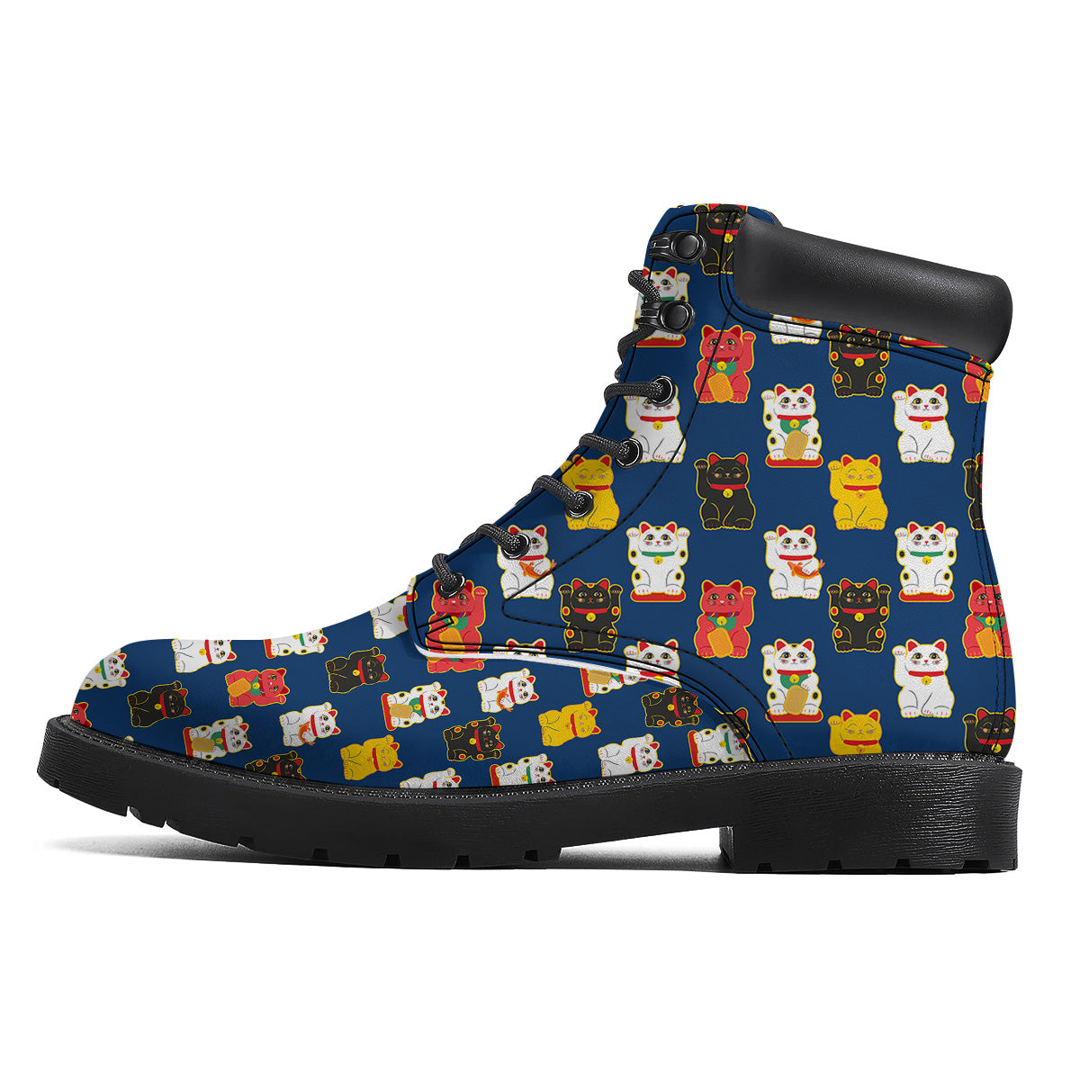 Maneki Neko Colorful Print Pattern Boots-grizzshop