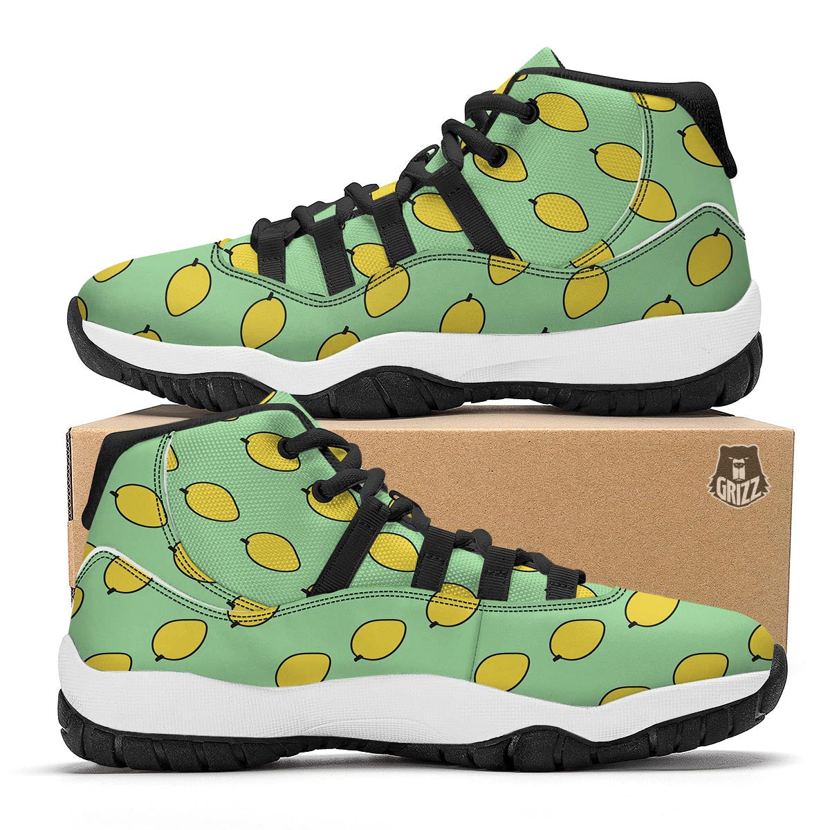 Mango Cute Pattern Print Black Bball Shoes-grizzshop