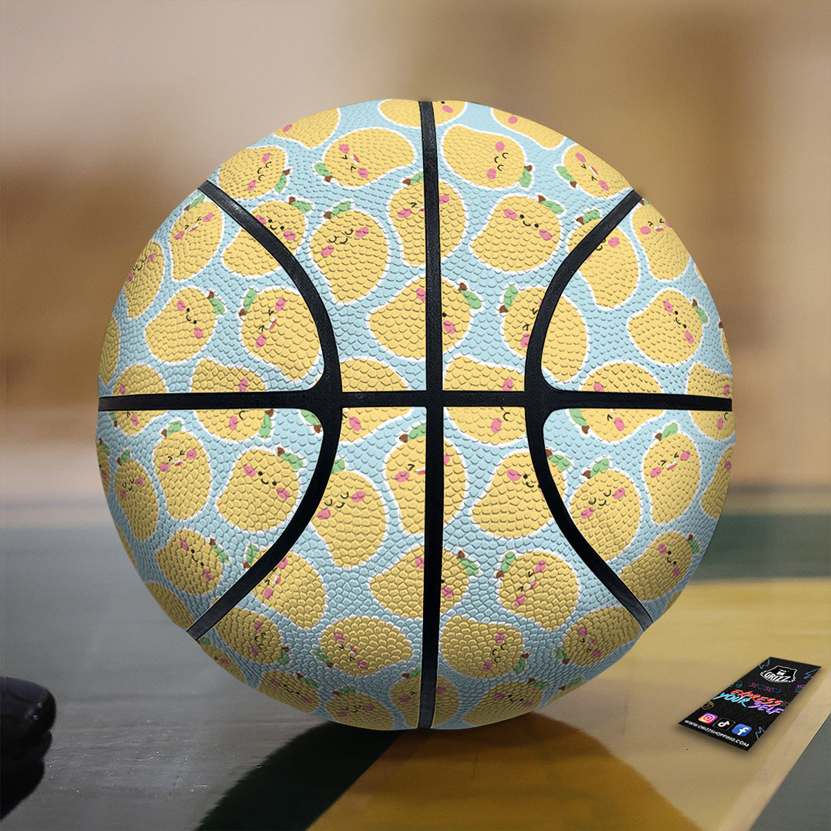 Mango Cute Print Pattern Basketball-grizzshop