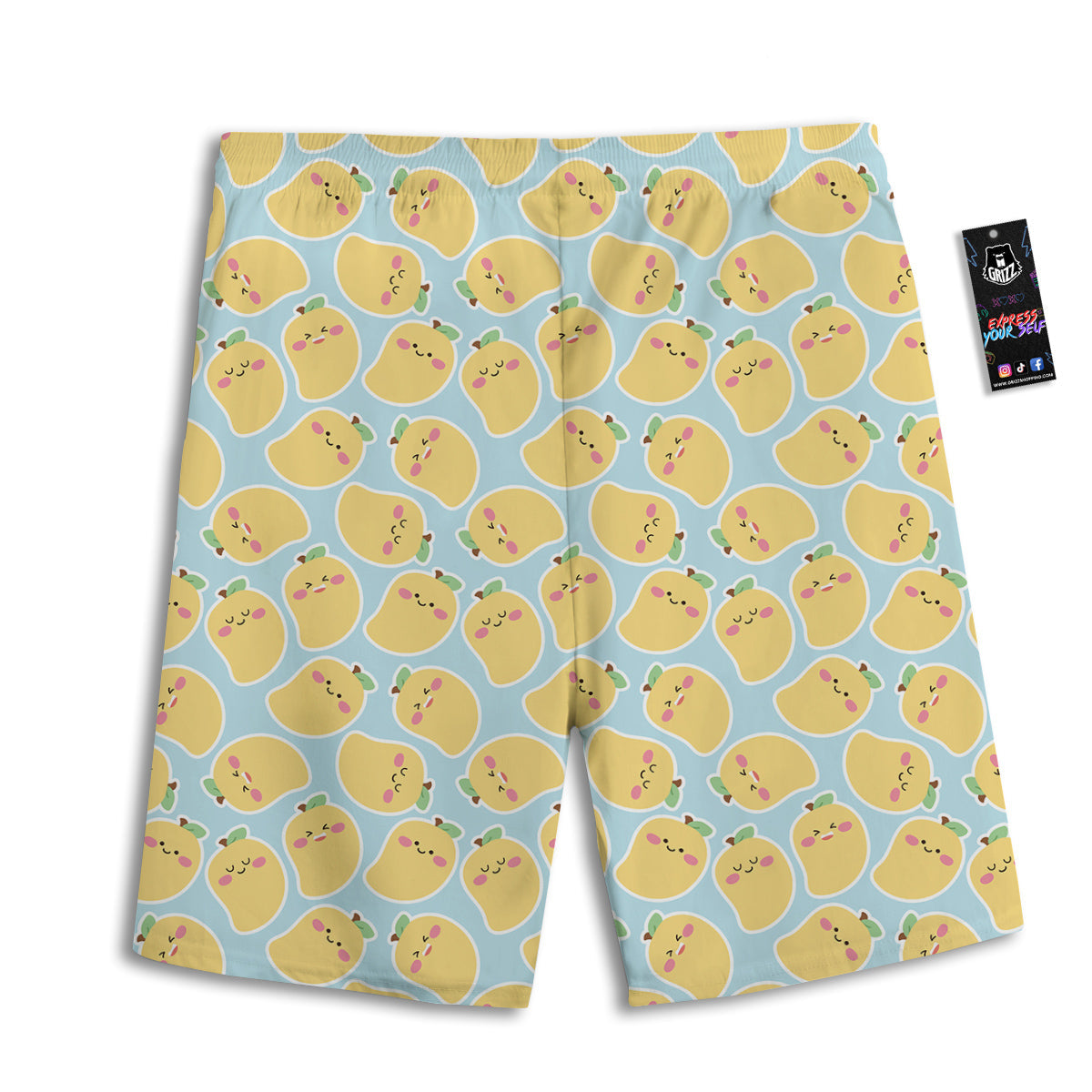 Mango Cute Print Pattern Men's Athletic Shorts-grizzshop