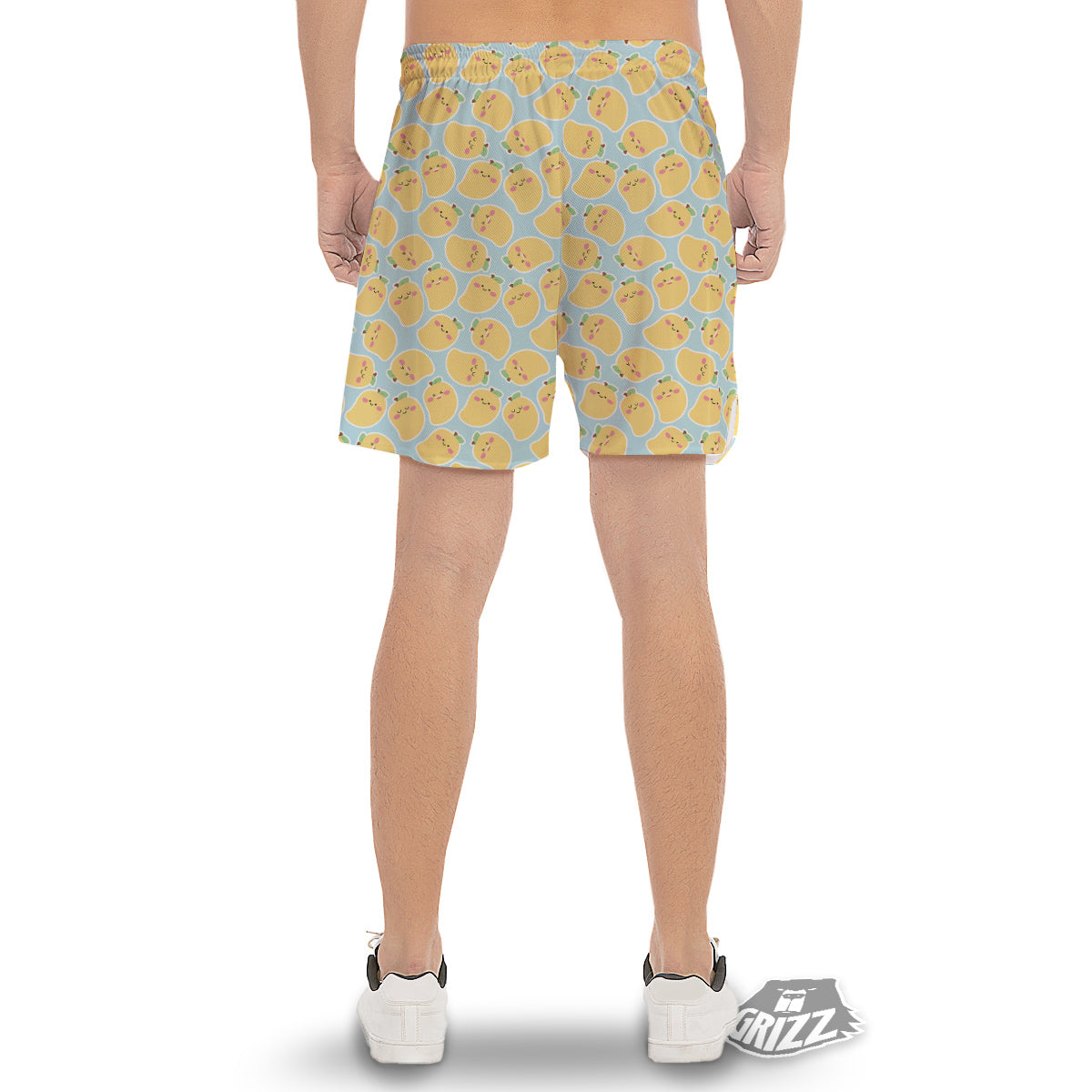 Mango Cute Print Pattern Men's Gym Shorts-grizzshop