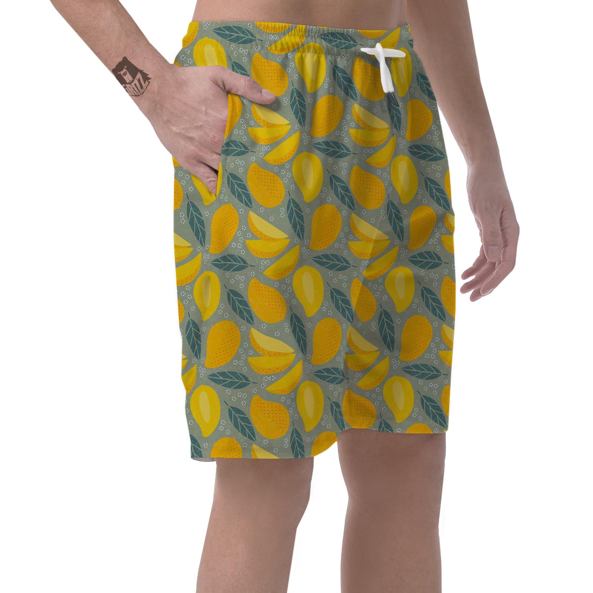 Mango Cute Print Pattern Men's Shorts-grizzshop