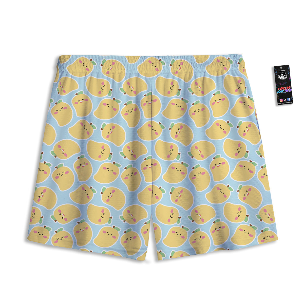 Mango Cute Print Pattern Mesh Shorts-grizzshop