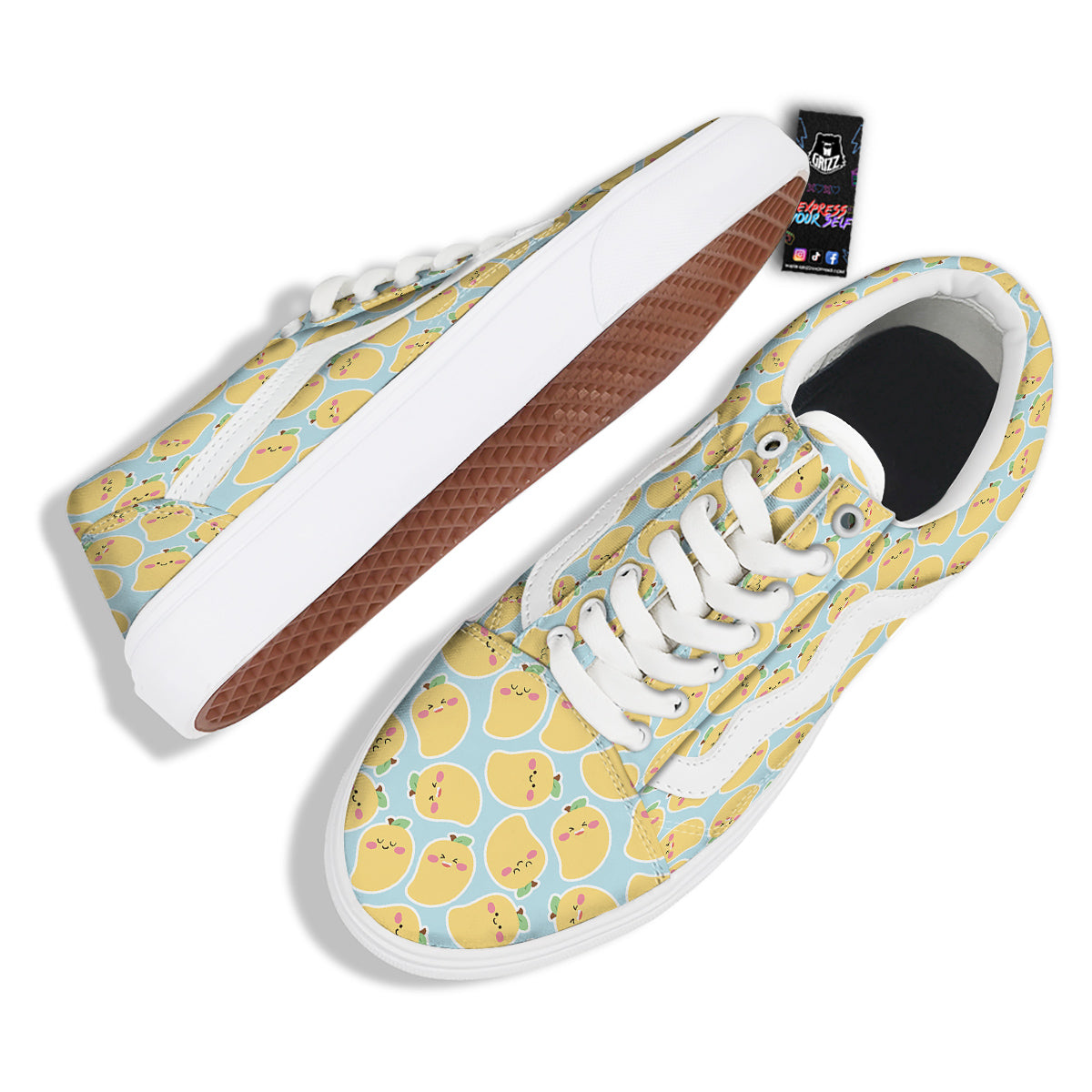 Mango Cute Print Pattern Skate Shoes-grizzshop