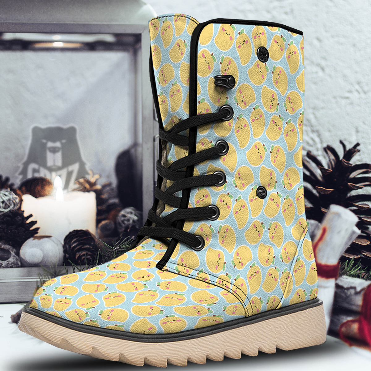 Mango Cute Print Pattern Snow Boots-grizzshop