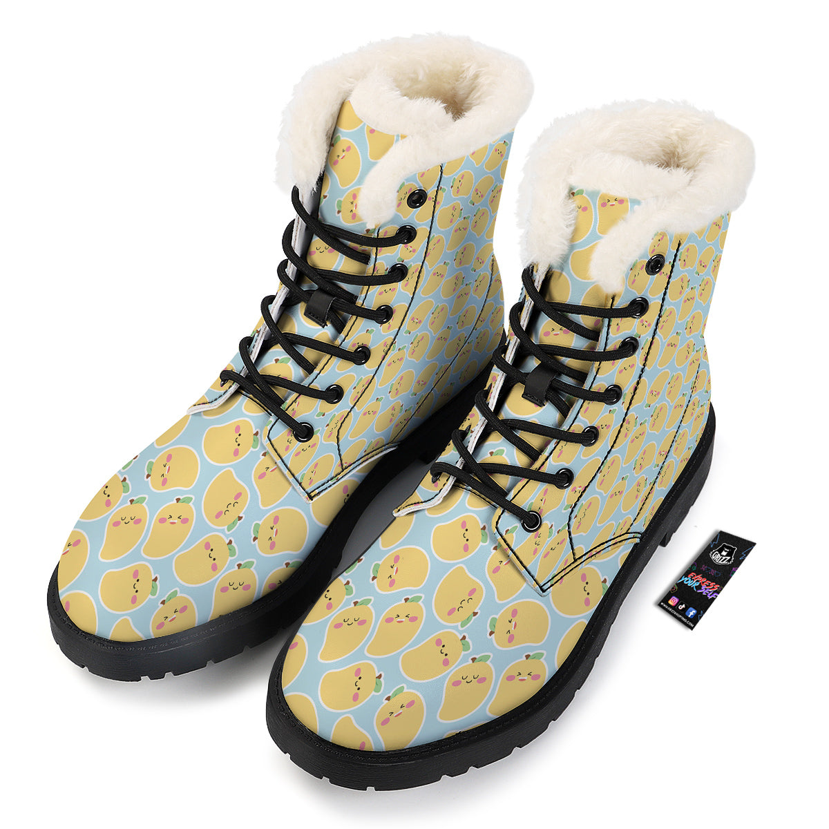 Mango Cute Print Pattern Winter Boots-grizzshop