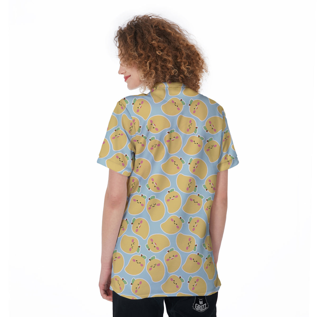 Mango Cute Print Pattern Women's Golf Shirts-grizzshop