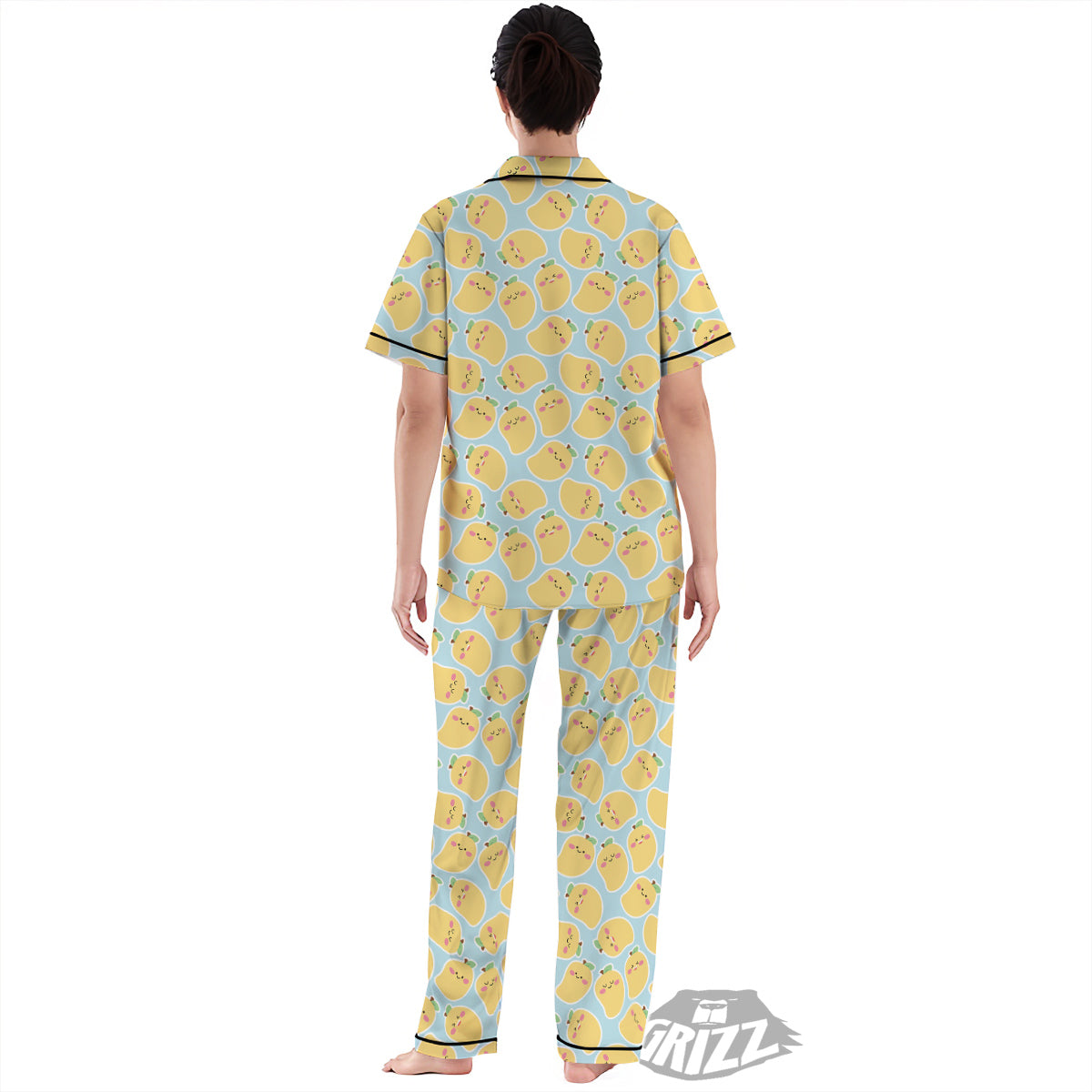 Mango Cute Print Pattern Women's Pajamas Set-grizzshop