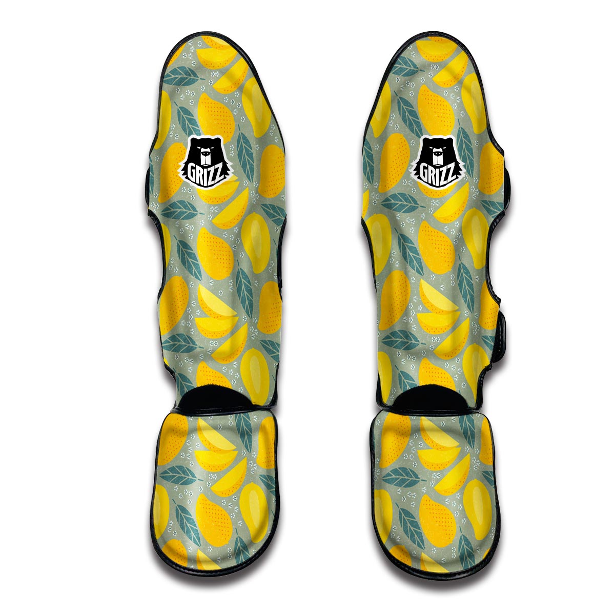 Mango Cute Watercolor Print Pattern Muay Thai Shin Guards-grizzshop