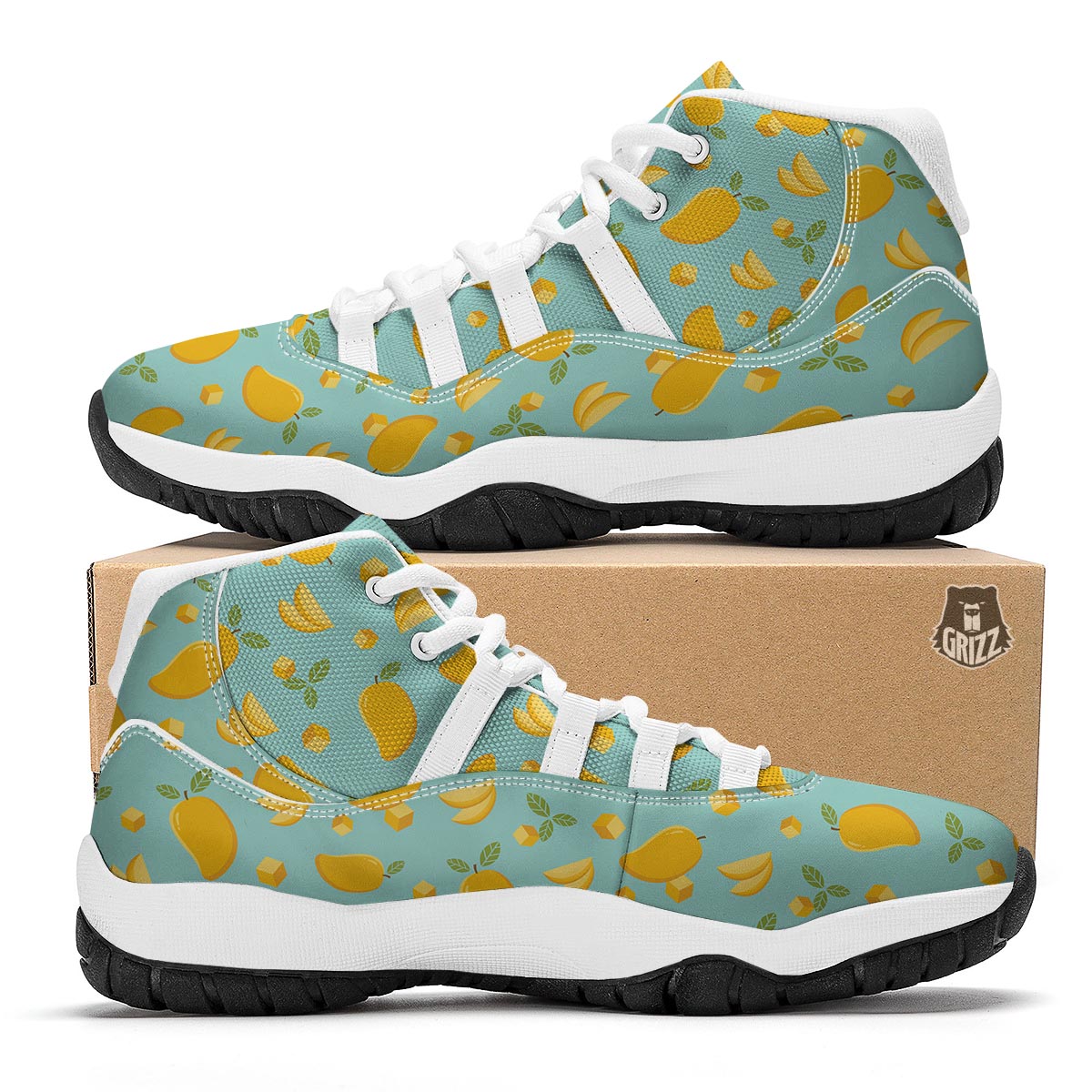 Mango Pastel Pattern Print White Bball Shoes-grizzshop