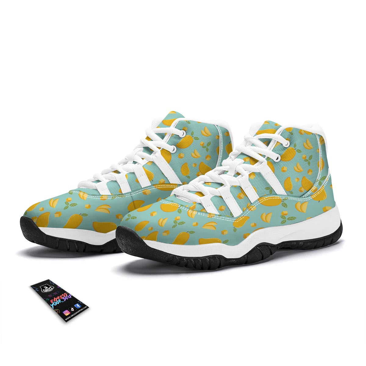 Mango Pastel Pattern Print White Bball Shoes-grizzshop