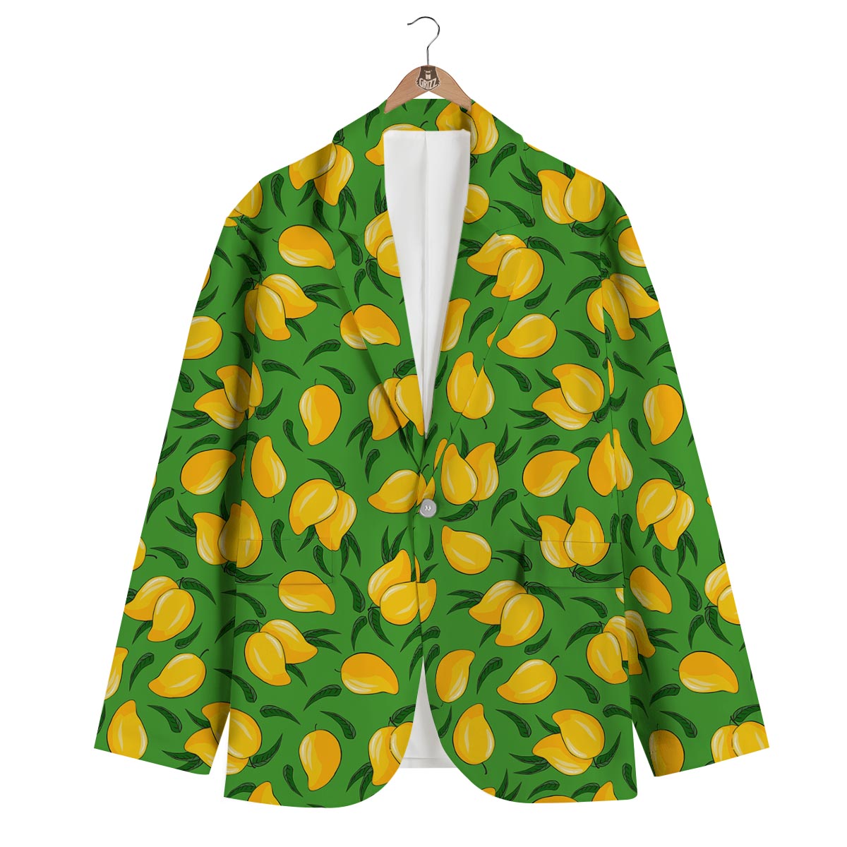 Mango Print Pattern Men's Blazer-grizzshop