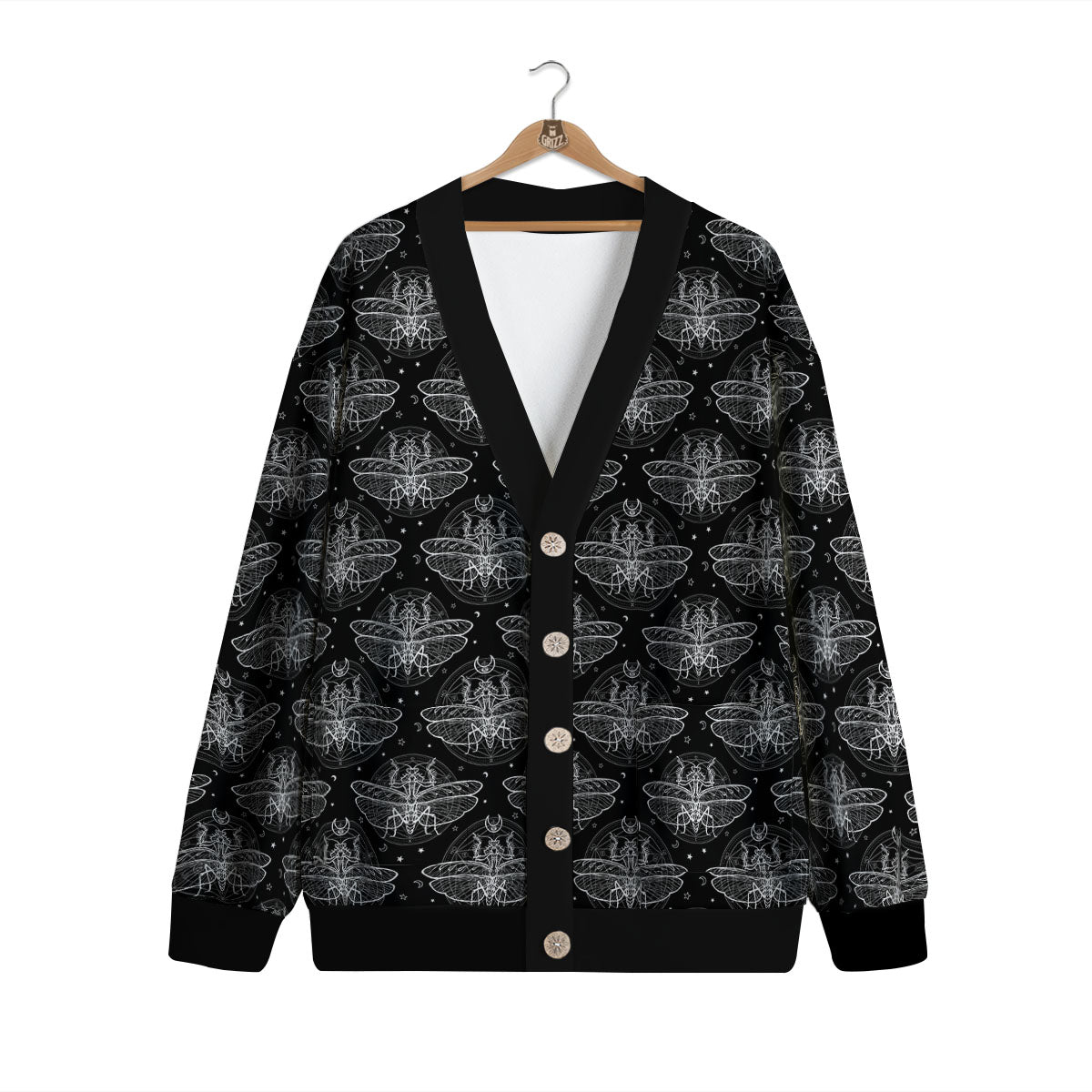 Mantis Animal Print Pattern Cardigan-grizzshop