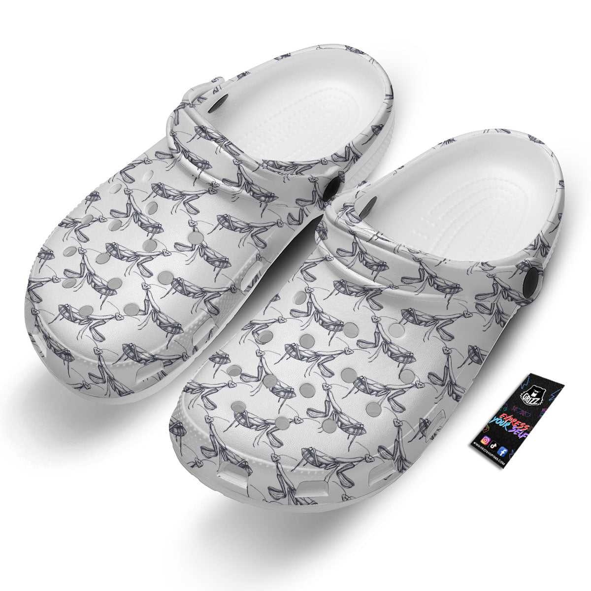 Mantis Hand Drawn Print Pattern Clog-grizzshop