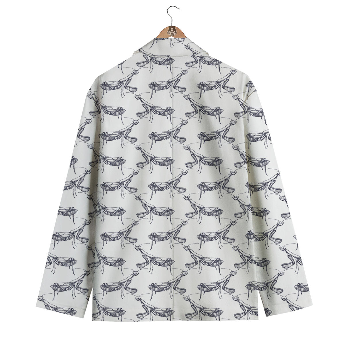 Mantis Hand Drawn Print Pattern Men's Blazer-grizzshop