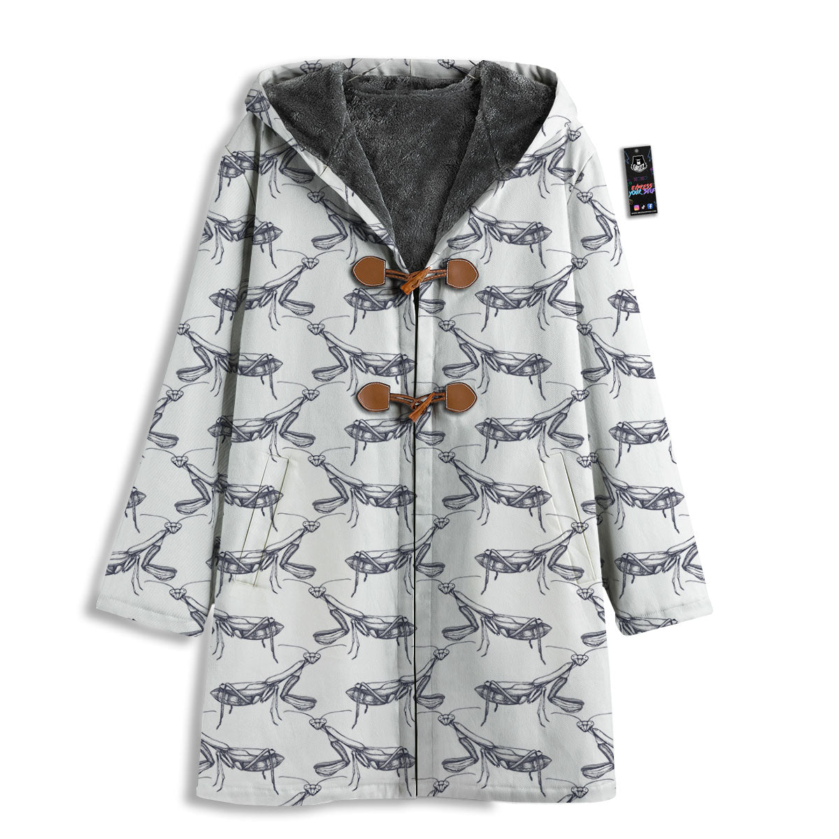 Mantis Hand Drawn Print Pattern Men's Windbreaker Jacket-grizzshop