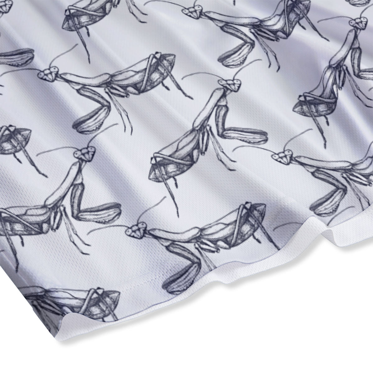 Mantis Hand Drawn Print Pattern Mesh Shorts-grizzshop