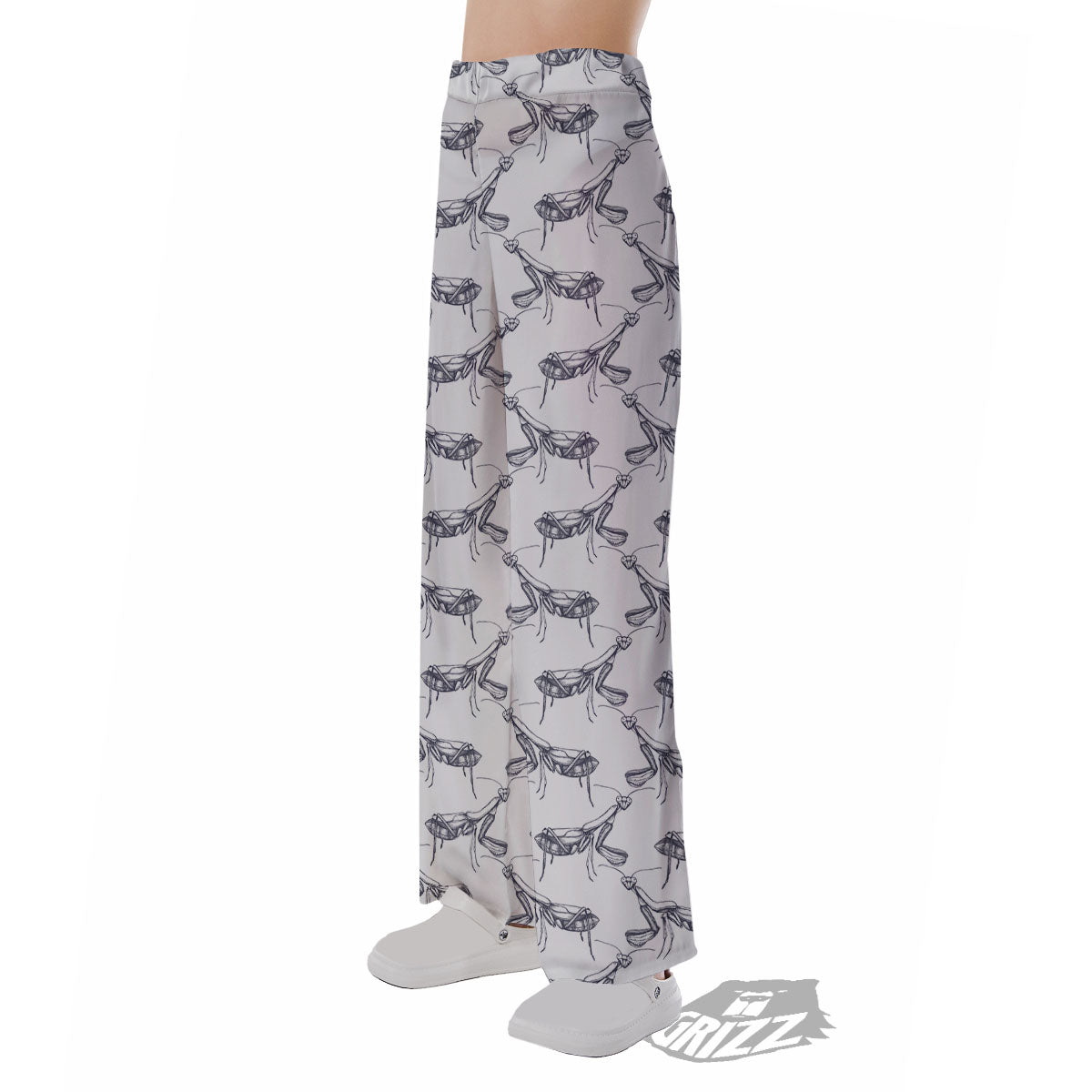 Mantis Hand Drawn Print Pattern Pajama Pants-grizzshop