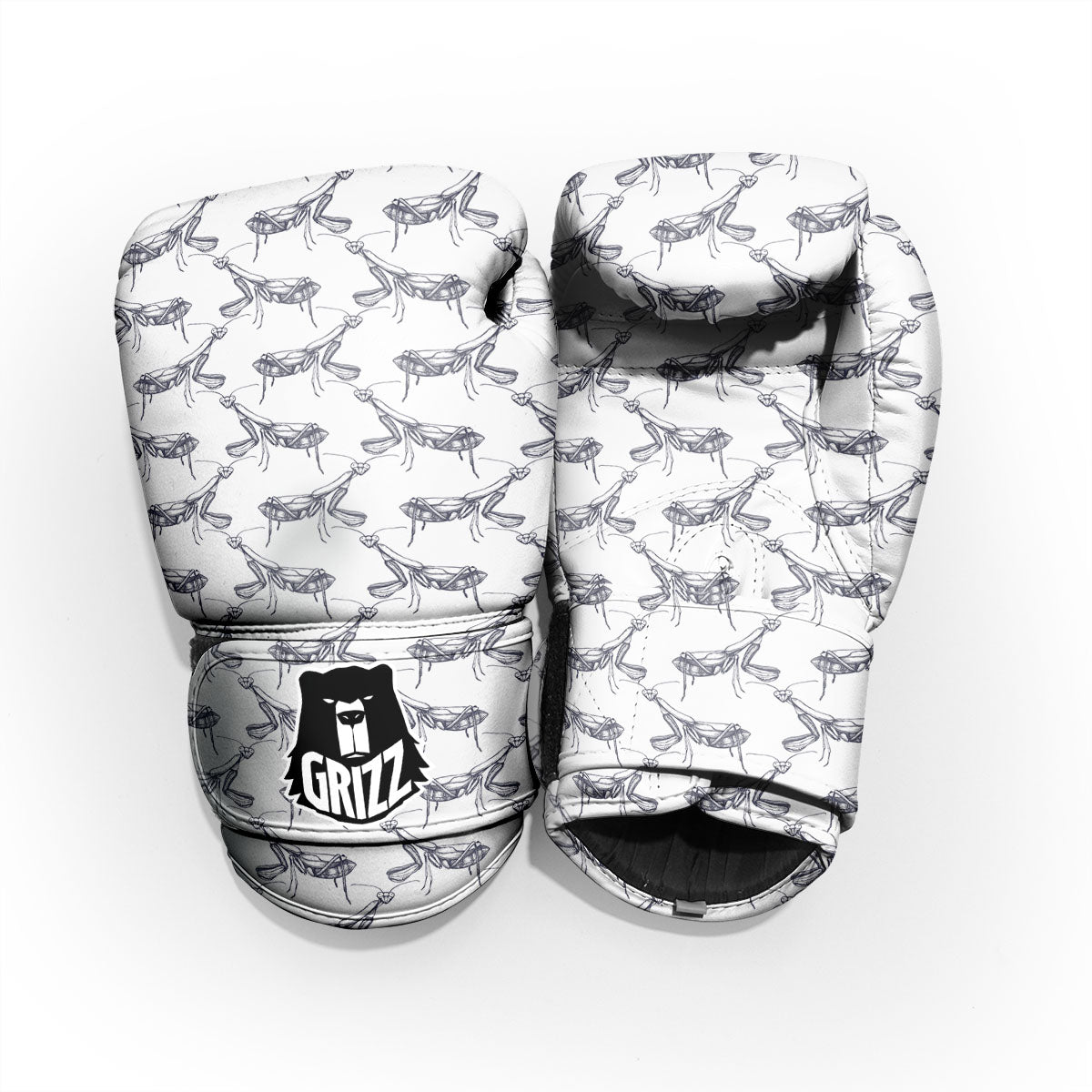 Mantis Hand Drawn Print Pattern Sparring Gloves-grizzshop