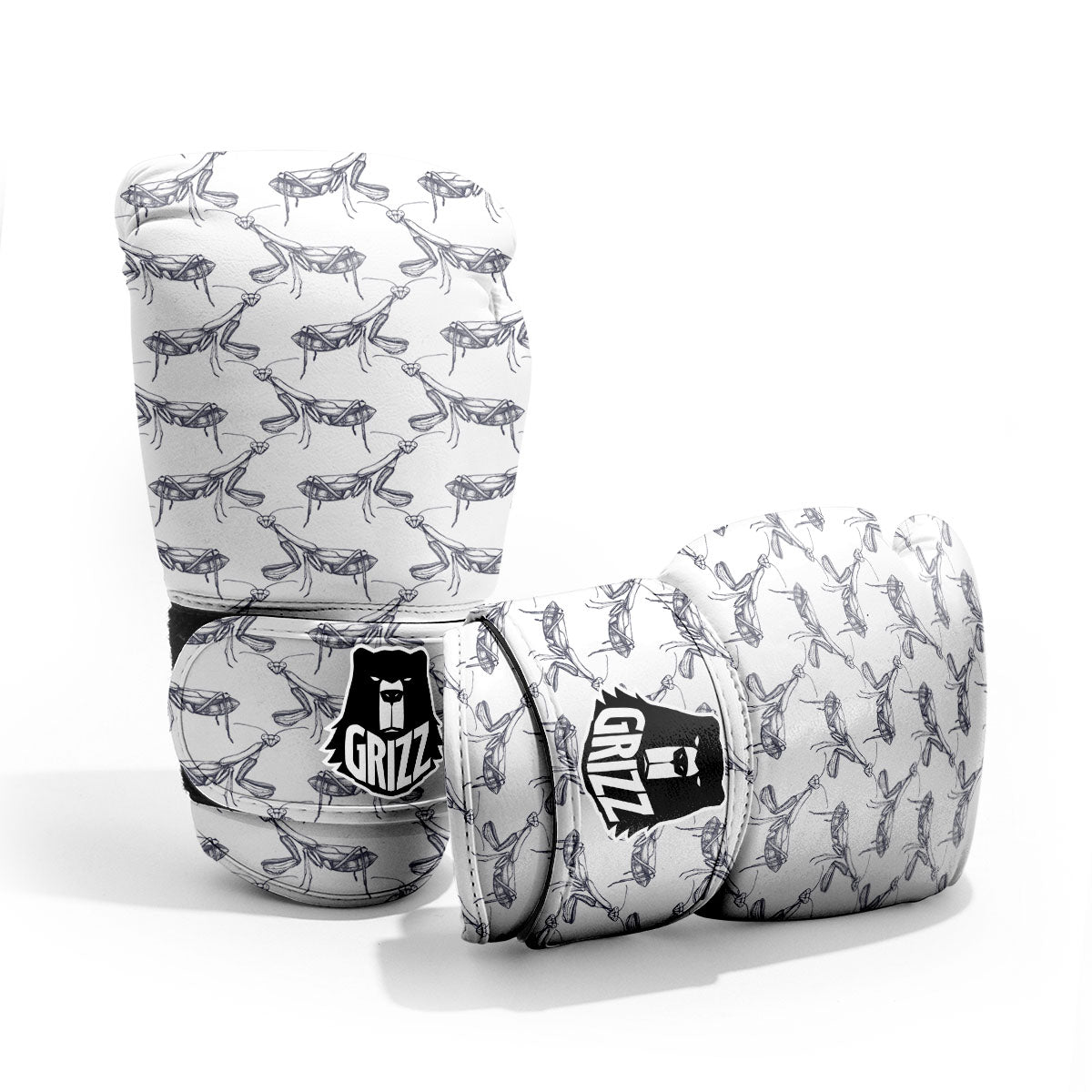Mantis Hand Drawn Print Pattern Sparring Gloves-grizzshop