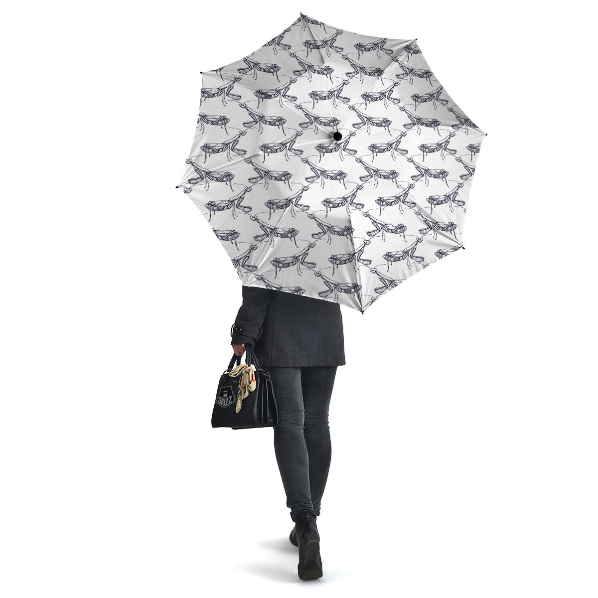 Mantis Hand Drawn Print Pattern Umbrella-grizzshop