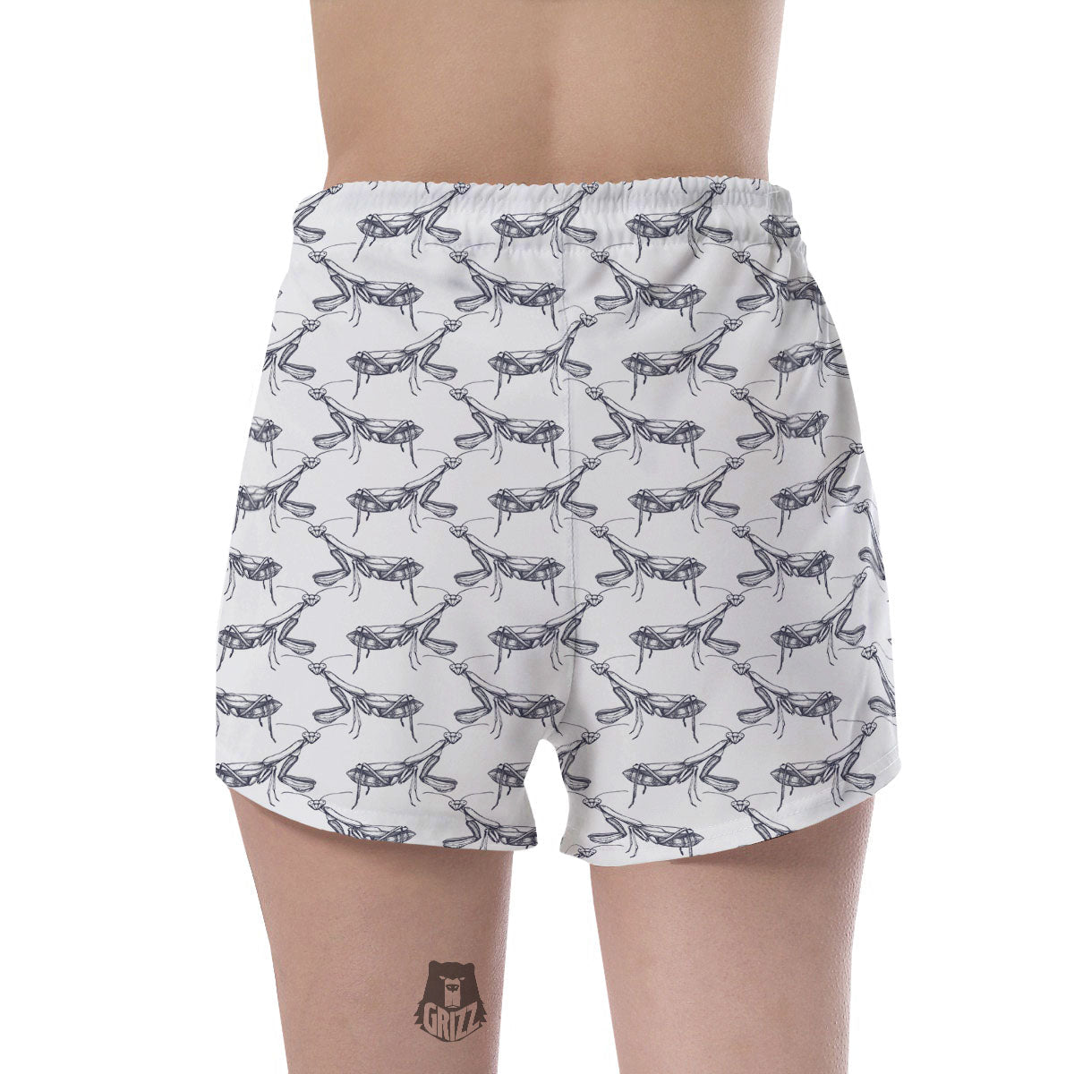 Mantis Hand Drawn Print Pattern Women's Shorts-grizzshop