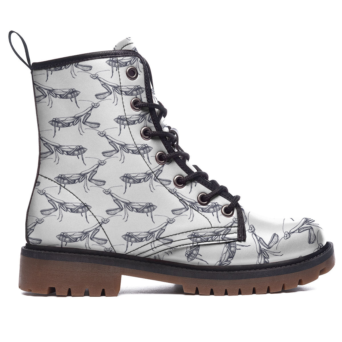 Mantis Hand Drawn Print Pattern Work Boots-grizzshop