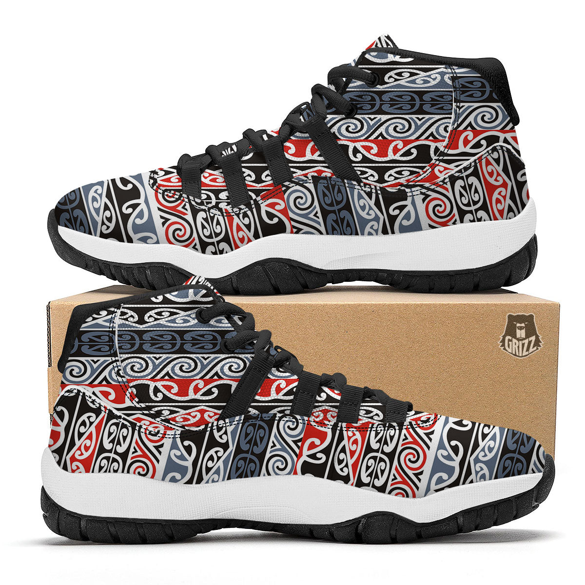 Maori Fence Black Bball Shoes-grizzshop
