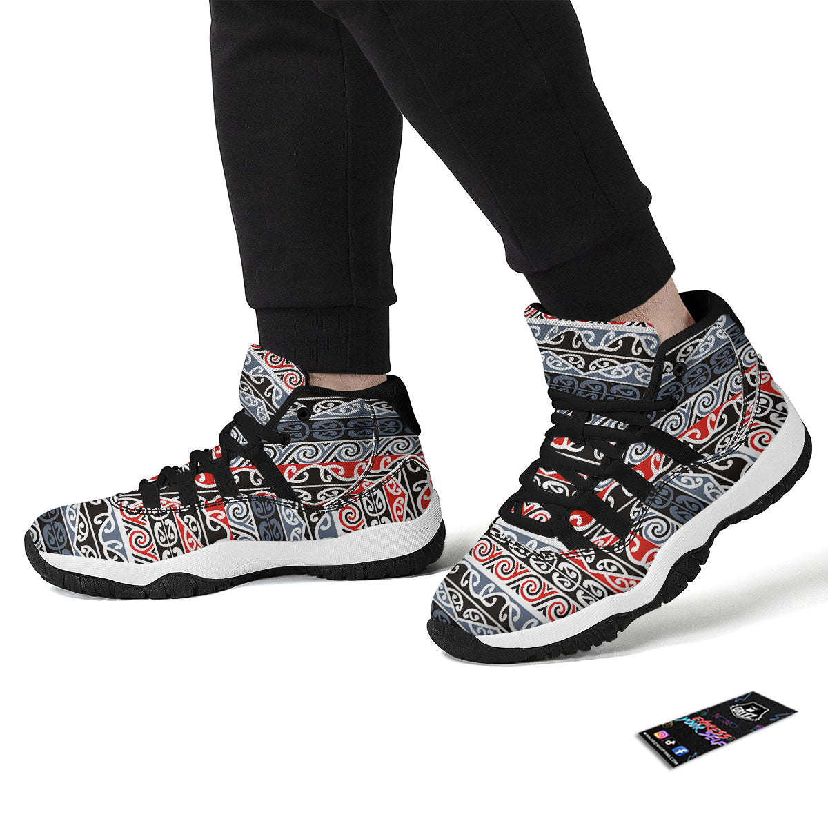 Maori Fence Black Bball Shoes-grizzshop