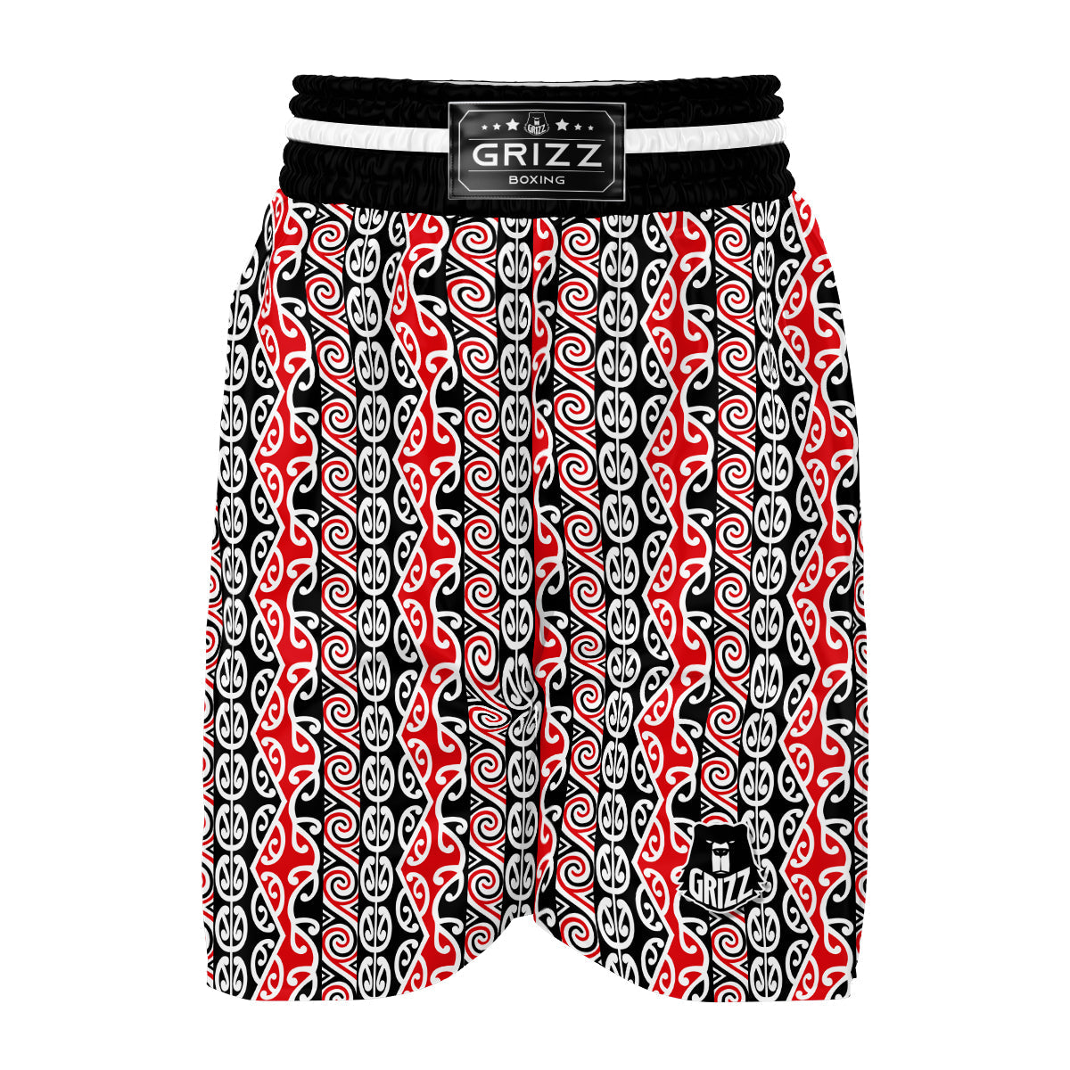 Maori Fence Pattern Boxing Shorts-grizzshop