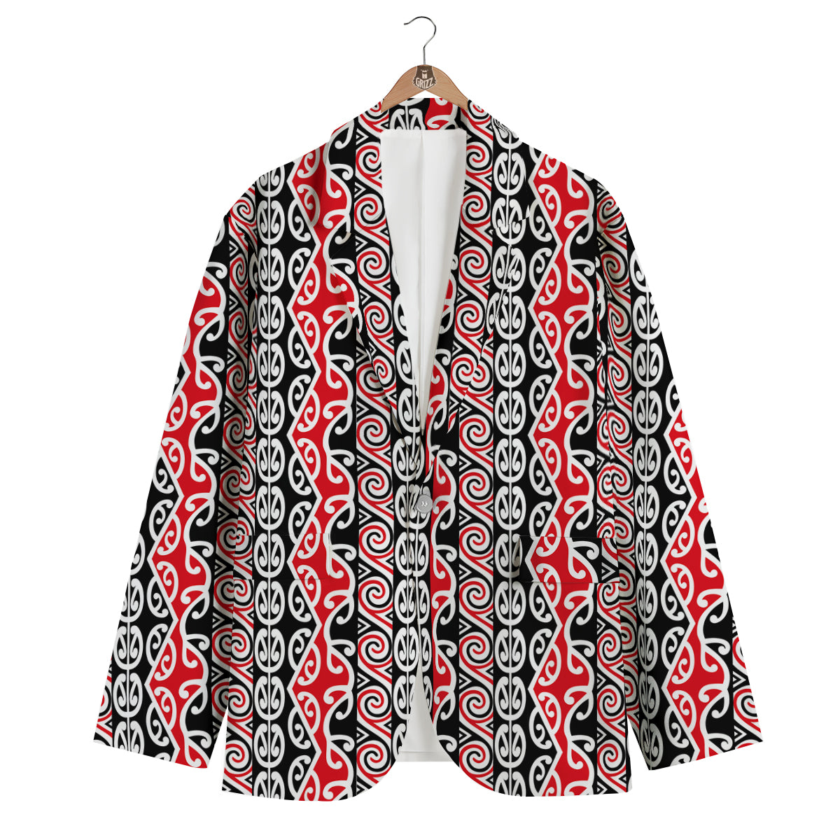 Maori Fence Pattern Men's Blazer-grizzshop