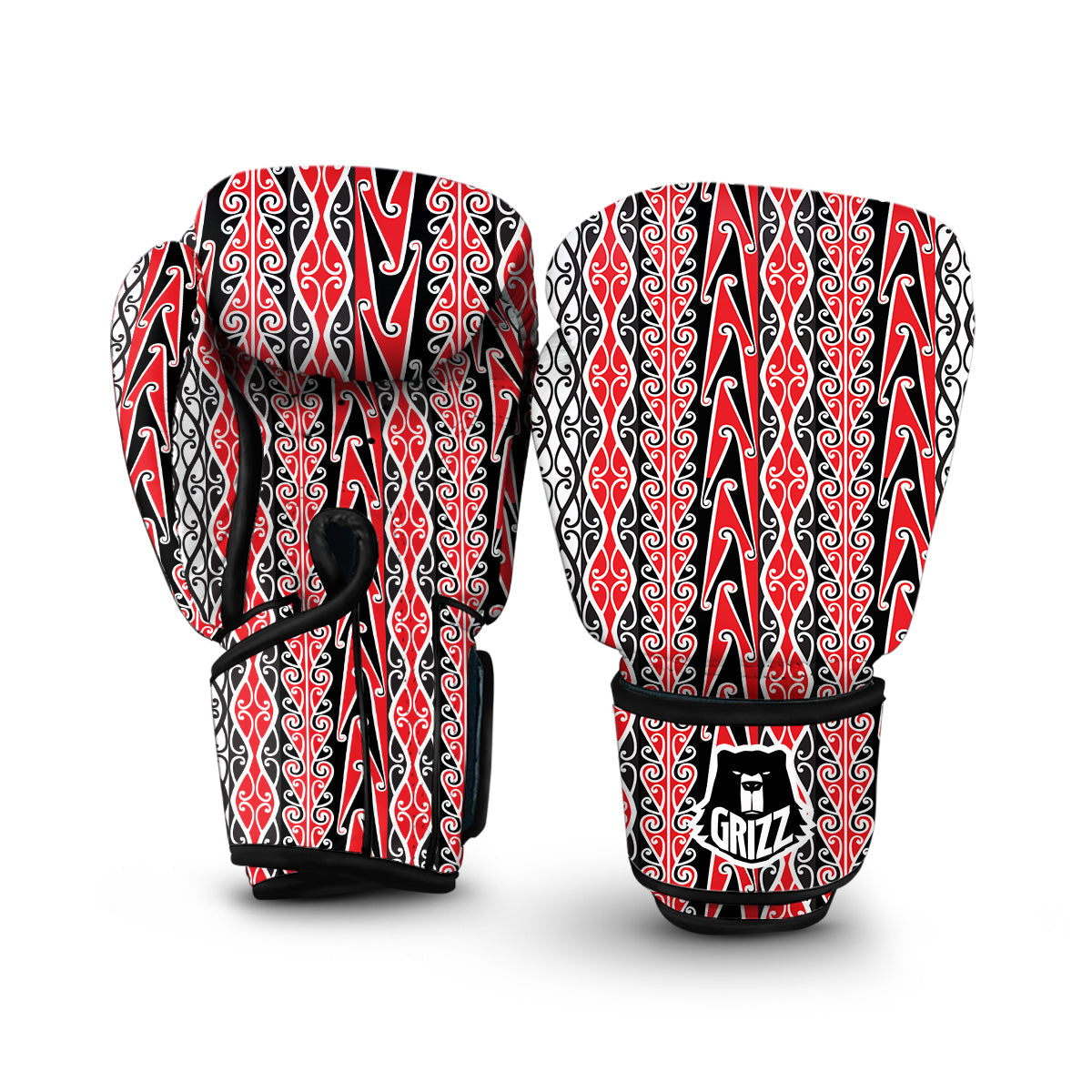 Maori Fence Print Boxing Gloves-grizzshop