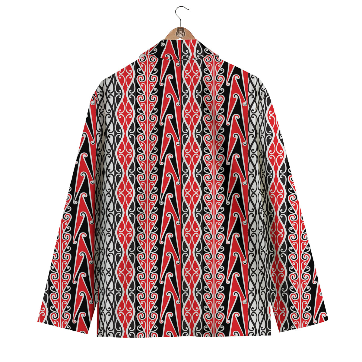 Maori Fence Print Men's Blazer-grizzshop