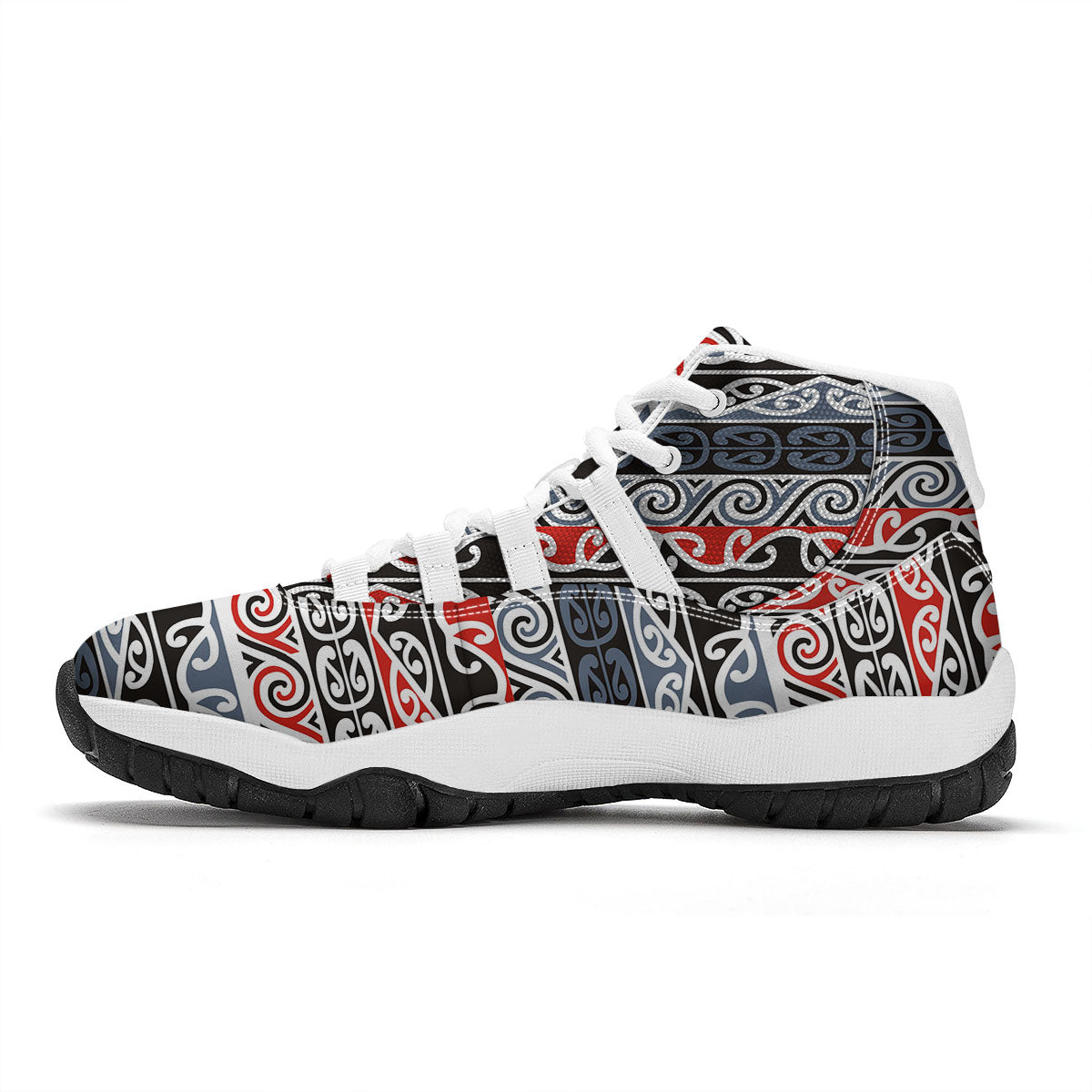 Maori Fence White Bball Shoes-grizzshop