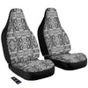 Maori Polynesian White And Black Print Car Seat Covers-grizzshop