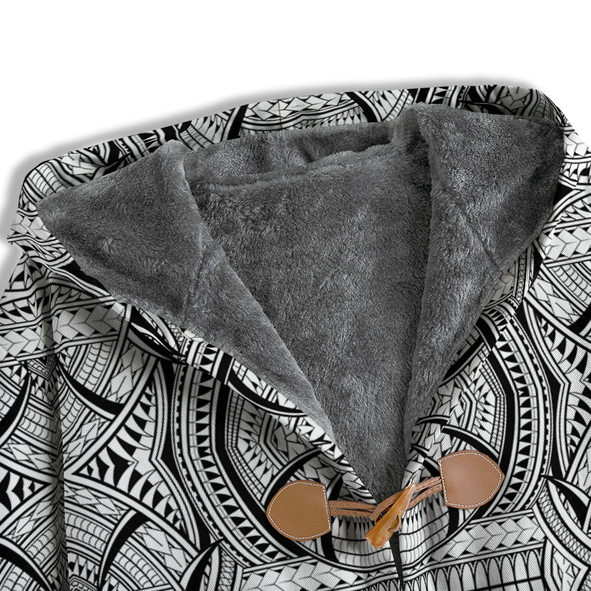 Maori Polynesian White And Black Print Men's Windbreaker Jacket-grizzshop