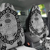 Maori Sea Turtle White And Black Print Car Seat Covers-grizzshop